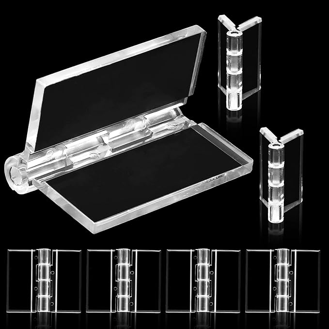 rierdge 20 件塑料铰链透明,tranparent 亚克力铰链迷你五金件适用于